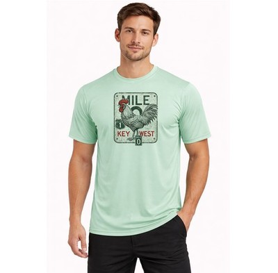 Key West Mile 0 Fishing Sport Dry Fit UPF 50 T-Shirt Sport UV Sun Protection
