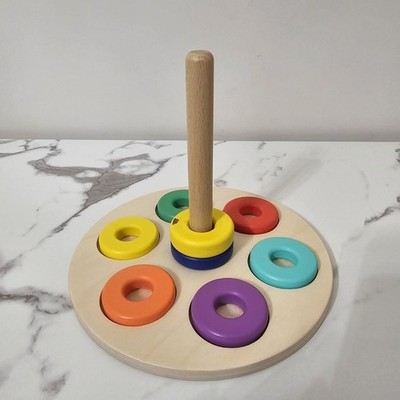 Lovevery Wooden Flexible With 8 Ring Stacker Babbler Kit 12-18 Months