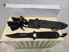 HALLER Straight Knife with Sheath 8.5". Sharp. Black