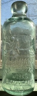 Rare Pictorial Elephant Steam Bottling Work Hutch Birmingham Alabama Ala Bottle