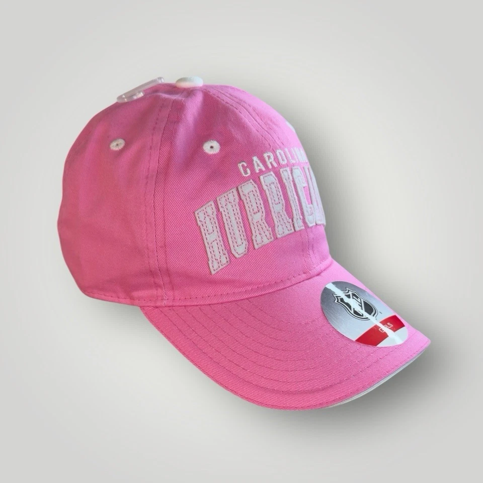 Gorra Carolina Hurricanes NHL Oficial Correa Ajustable Trasera Niñas Rosa 7-16 Foto 2 de 4