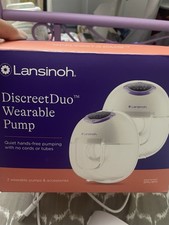 Lansinoh DiscreetDuo Wearable Double Electric Breast Pump with Accessories