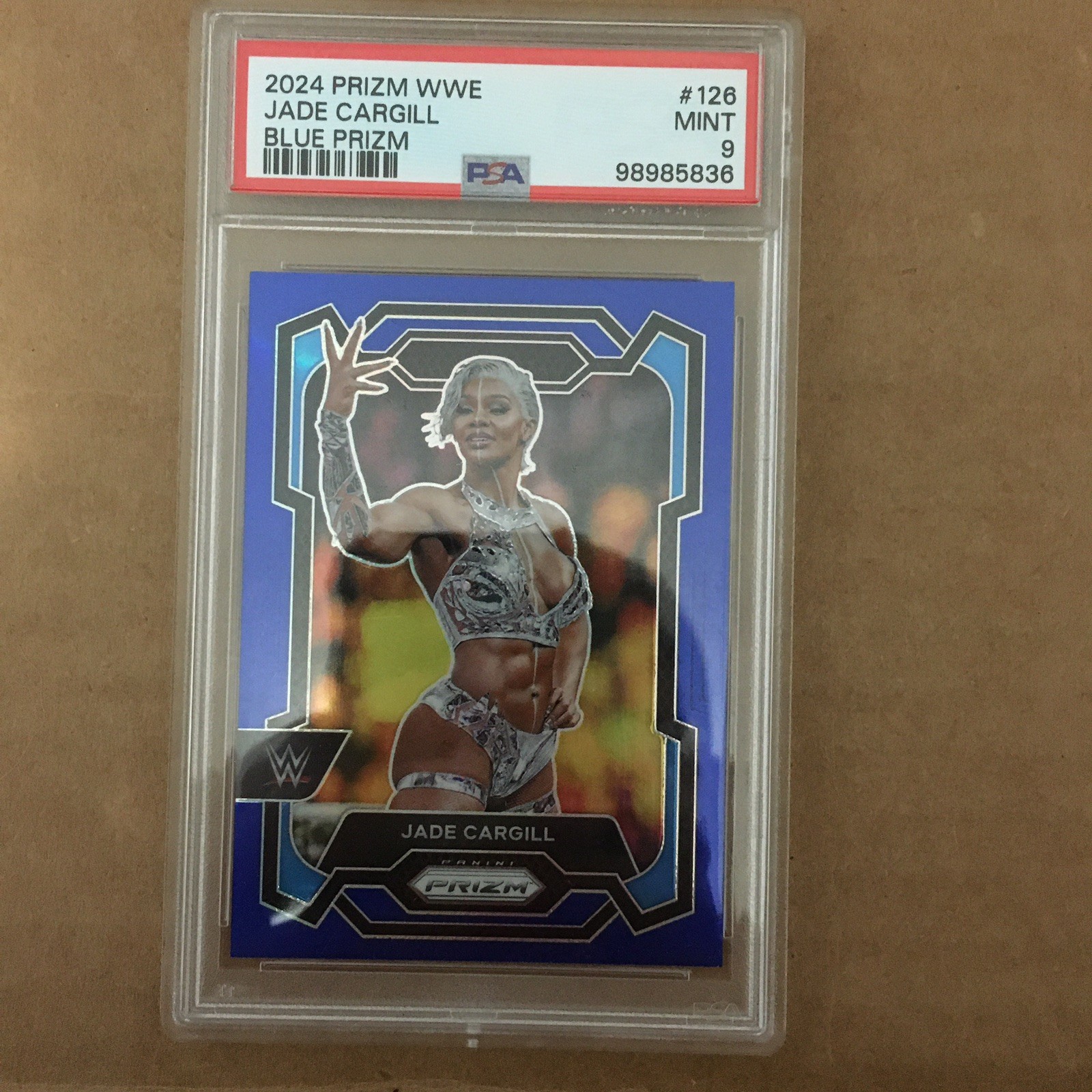 2024 Panini Prizm WWE Jade Cargill #126 Blue Prizm /199 PSA 9