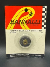 Rannalli 3606 Crown Gear Assembly Offset 36 Tooth Vintage Slot Car