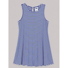Old Navy Jersey Knit Striped Dress Large Beachy Coastal Euro Summer Nautical