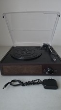 M49 Bluetooth Vinyl Record Player, 3-Speed Turntable with Stereo Speakers Brown