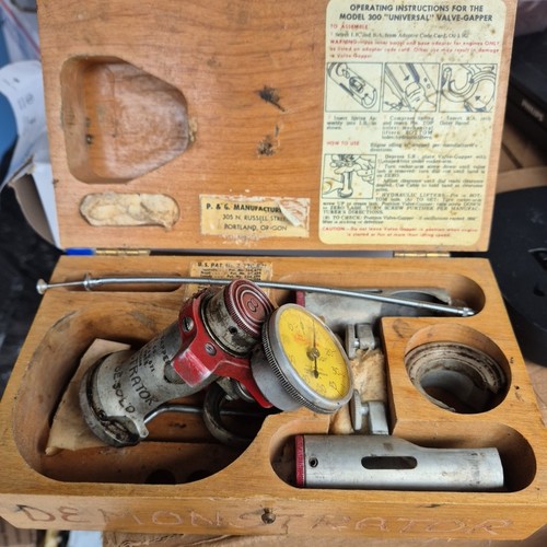 P&G Valve Gapper Model 300 With Wood Box Made in USA Extras Vtg Dimastraightor 