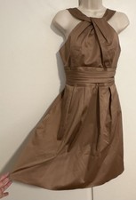 Flawless Size 4 Brown Formal Below The Knee Dress By David Bridal Made In The US