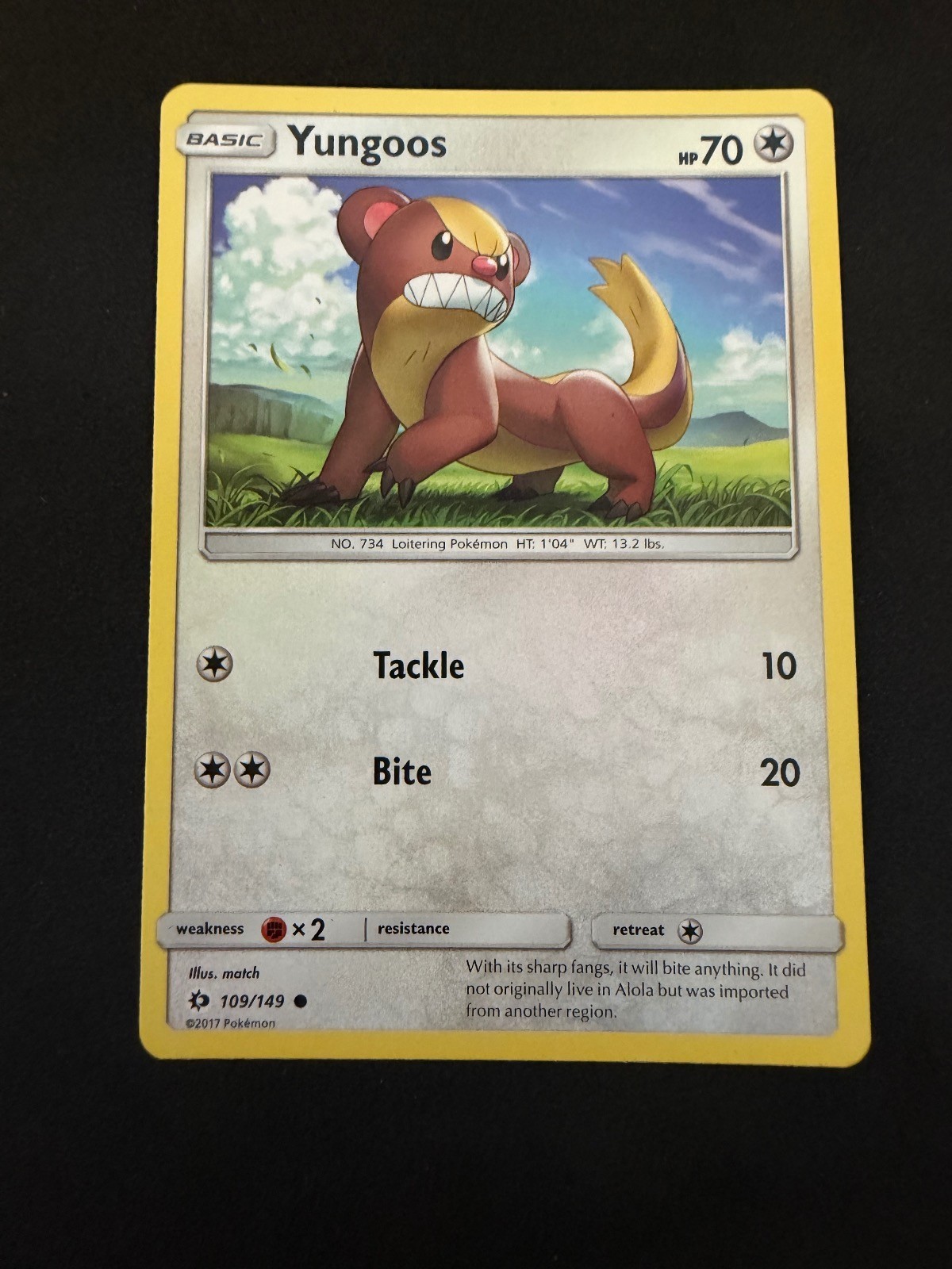 Yungoos 109/149 Common SM Base Set Pokemon Near Mint
