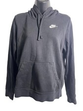 Nike Hoodie Sweatshirt Womens XS Black Pullover Swoosh Logo Kangaroo Pocket