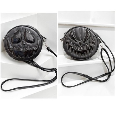 Pumpkin Kult Love Pain & Stitches Double Sided Black Sparkle Crossbody Bag 