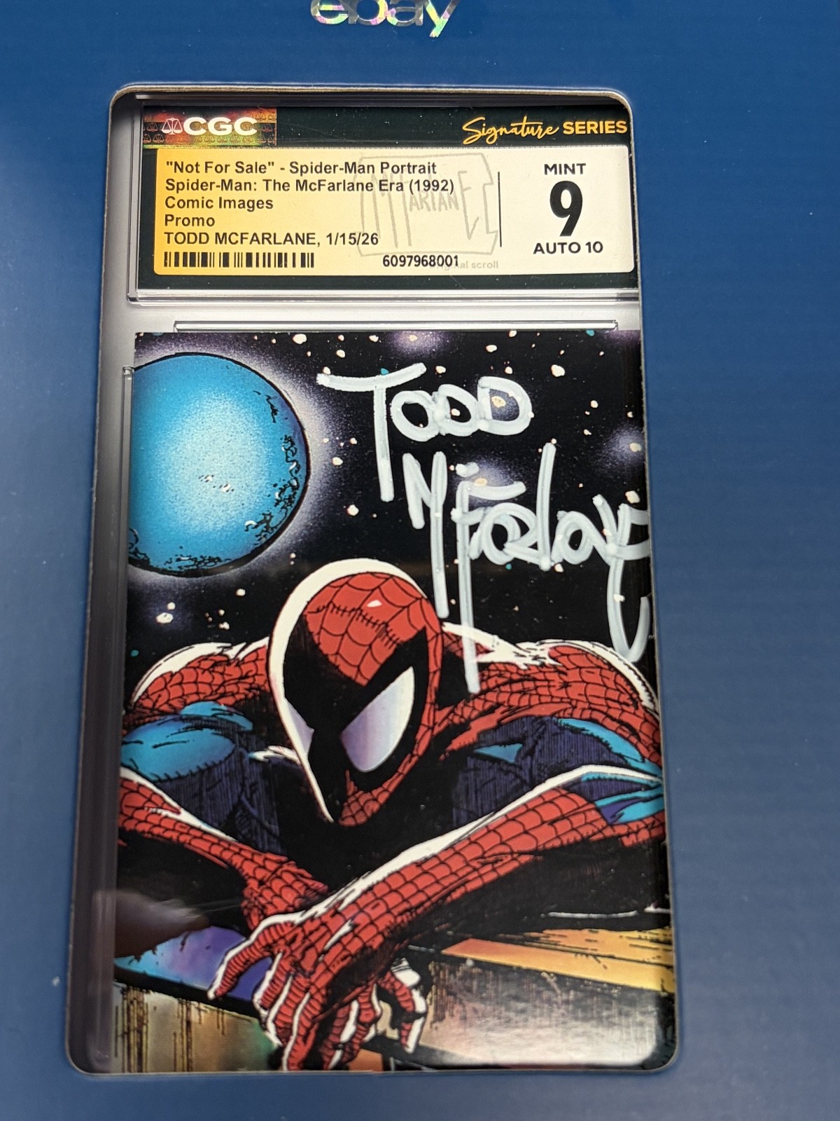 1992  Spider-Man RARE The McFarlane Era PROMO Signature Series CGC 9 Auto 10 view 2