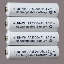 AA Rechargeable Batteries NIMH 2300 mAh 1.2V Pre Charged High Power  4 Packs 1.75 per battery