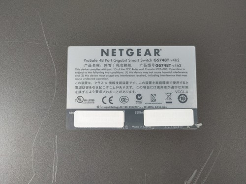 Netgear ProSafe GS748T v4h2 48-Port Gigabit Ethernet Switch - Picture 8 of 8