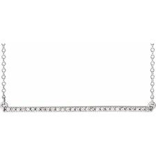 1/6 CTW Natural Diamond Bar 16-18" NecklaceIn 14K White Gold