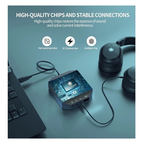 PHOINIKAS T10 USB External Sound Card 6-in-1 Audio Adapter PC Mac Plug & Play - 第 11/13 張圖片