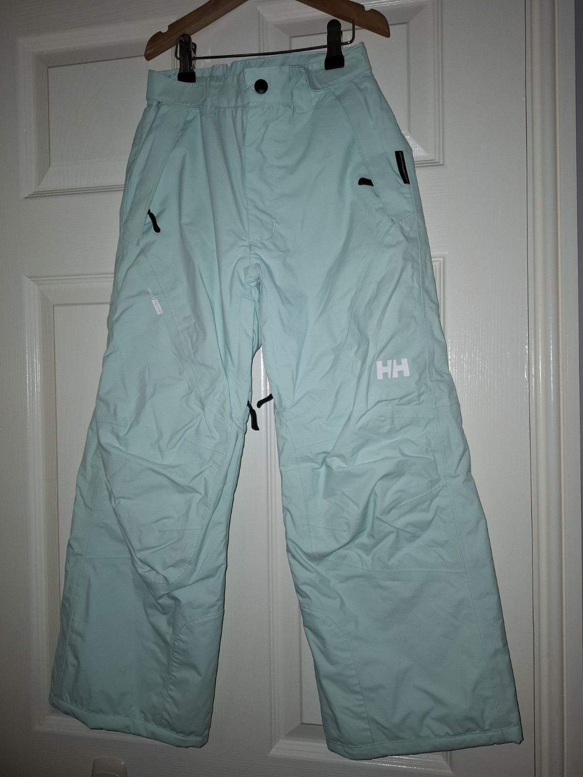 HH HELLY HENSON AZUL CLARO VERDE Esquí Nieve Snowboard Pantalones NIÑA 8 AÑOS