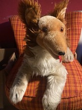 vintage Pl&uuml;schtier  Langhaar-Collie, 50 cm lang, 70ger Jahre
