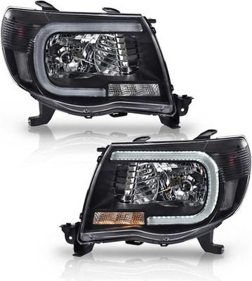 LED DRL Headlights Assembly Compatible with Toyota Tacoma 2005-2011 Clear Lens B