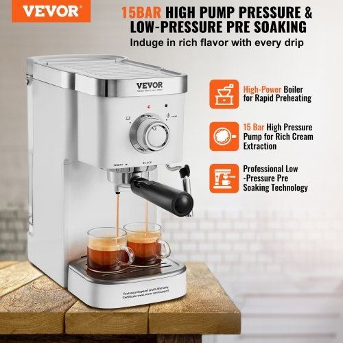15Bar Semi-Automatic Espresso Machine with Milk Frother