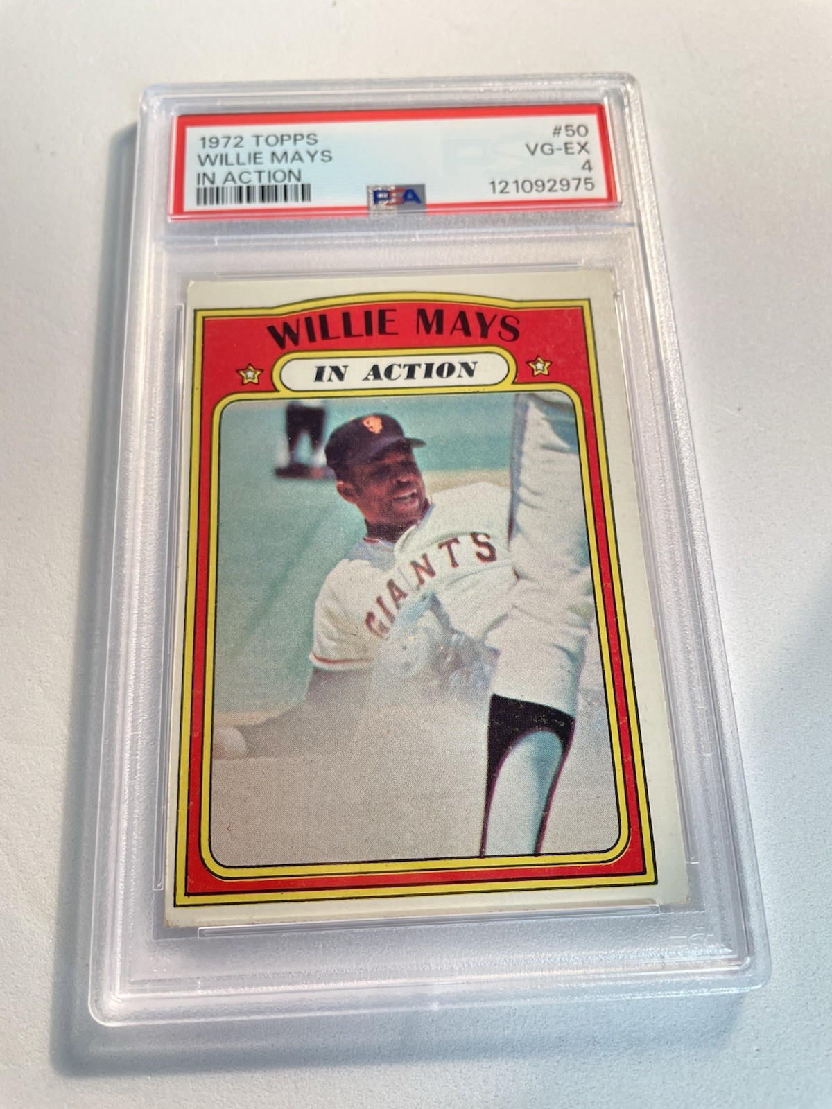1972 Topps Willie Mays In Action #50 Giants PSA 4