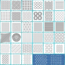 RumonZS 33 Pcs Plastic Sashiko Stencil 4.7 X 4.7 Inch Geometric Sashiko Patte...