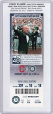 Corey Kluber FINAL WIN CYA-1 ERA TITLE SEASON 9/24/2017 Mariners Indians Ticket