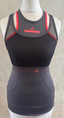 Adidas x Stella MacCartney Top - Sexy Dunkelgrau Trainingstop mit Mesh in XS Neu mit Etikett