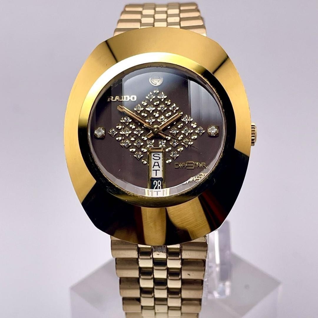Rado Diastar Carbide Gold Vintage Watch 80s Talc Tungsten Working