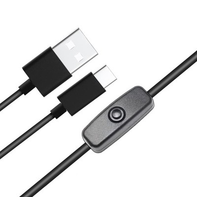 1 PCS Power USB Switch TypeC Cable Raspberry Pi 4 Supply Cord 5V 3A ON/OFF
