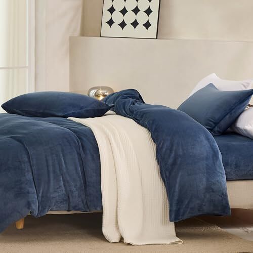 Blue Velvet Duvet Cover Size Ultra Soft Flannel Comforter Queen Royal