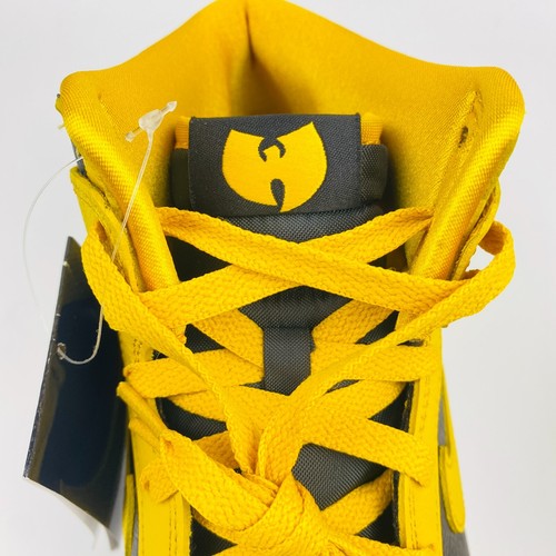 Wu-Tang Clan Nike Dunk High Retro PRM Black and Pollen HJ4320-001 Men's - Picture 7 of 12