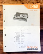 Sony TC-160 Cassette Service Manual Original 