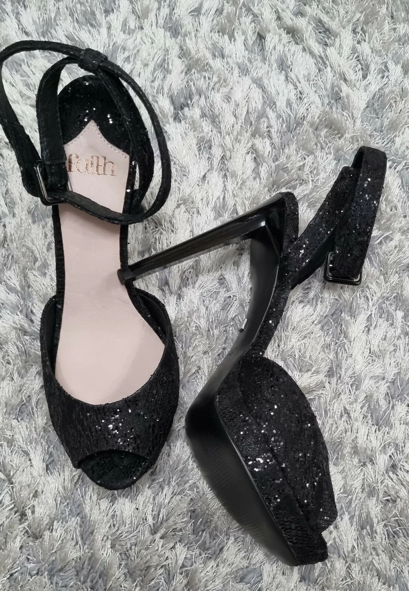 Claudine - Made To Order - Black Glitter Platform Mary Jane - Burju Shoes