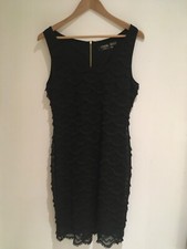 GUESS  Los Angeles Black Fringe 20s Flapper Costume Party Dress Sz 10 Lined