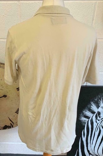 KAPPA Polo Shirt Size Medium Mens Sand Colour Button Up Short Sleeves M Man #B2 - Picture 5 of 8