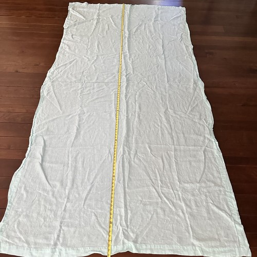 CRATE & BARREL Tablecloth Linen Helena Sky 60x120 Tag Mint Green Light Pastel - Picture 9 of 10