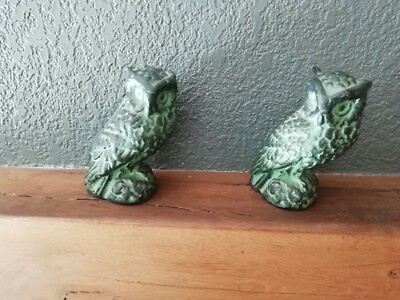 Schönes Paar Eulen aus Sammlung schöne schwere Patina 770 gr