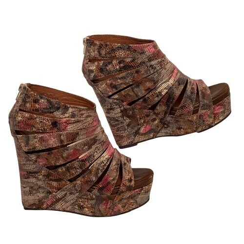 Sandalia de cuña Jeffrey Campbell She‐Man EE. UU. 8 multicolor piel de serpiente plataforma recortada Foto 2 de 4