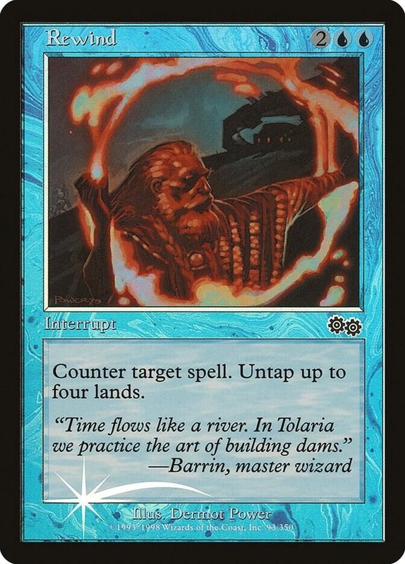 1X MTG Magic the Gathering REWIND Urza's Saga 1999 Arena Blue Foil MINT