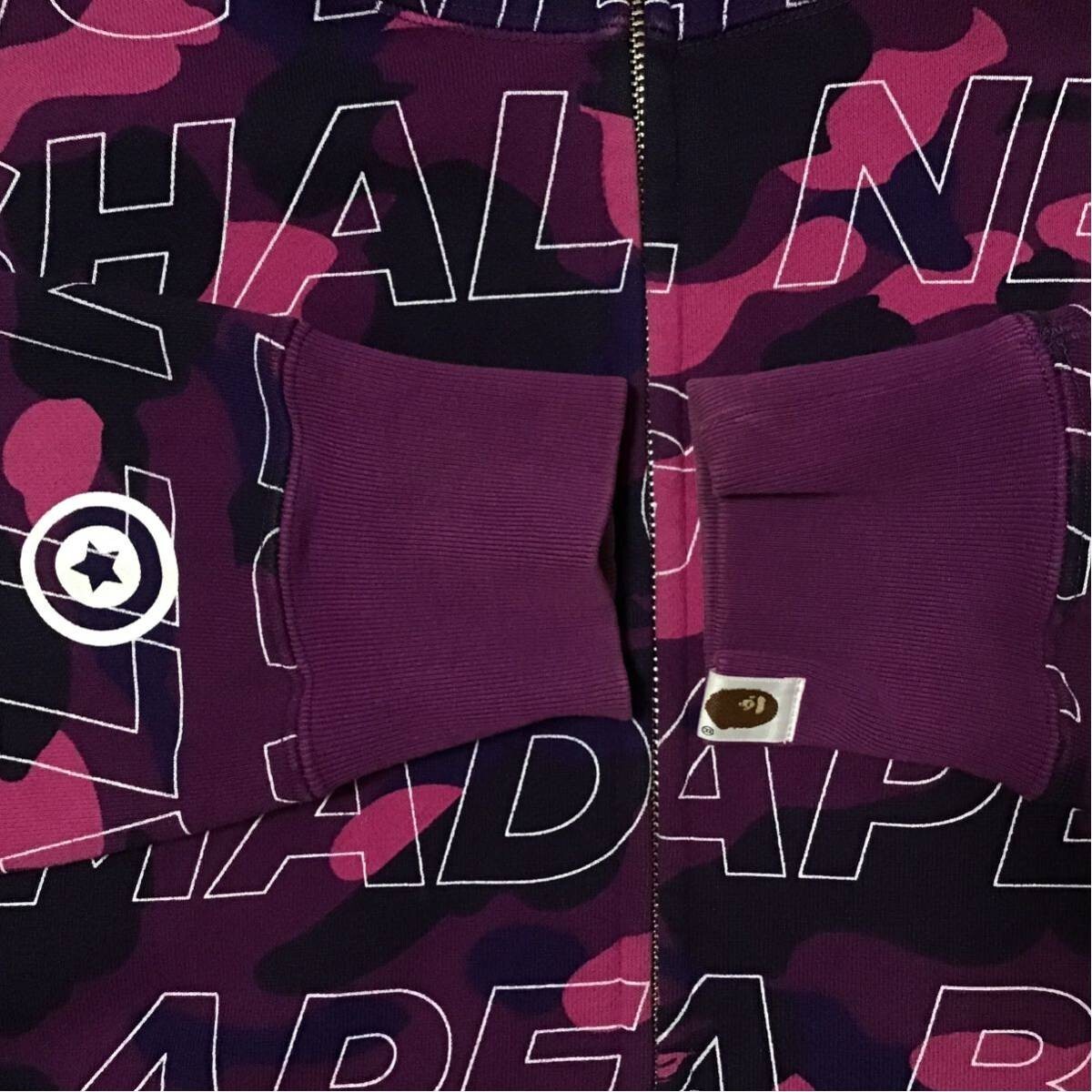 BAPE text color camo Shark full zip hoodie purple camo A Bathing