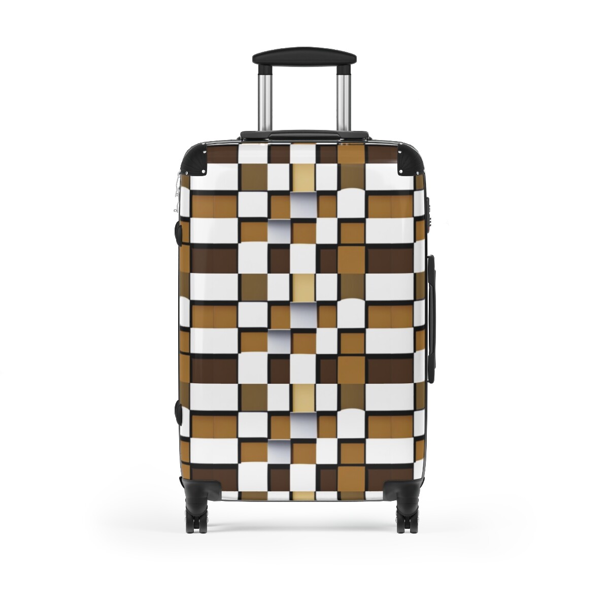 Suitcase_3 Size_ PC+ABS_Trolley Spinner_Irregular B&W Check(Only Front)-image