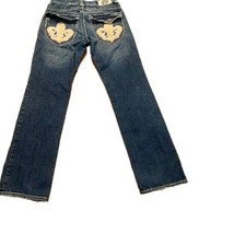 Laguna Beach Jean Co. Vtg Women Dark Blue Straight Jeans Skull Punk Rock Sz 30