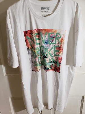 NEVER BROKE AGAIN T-shirt XXL NEW htf RARE 100% COTTON white graffiti print 