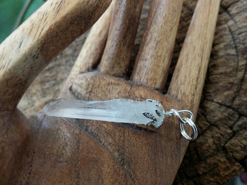 Lemurian Phantom Quartz Light Healing Point Intuitor Crystal Pendulum Pendant - Picture 6 of 6