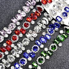 90Cm Strasskette Trim Kristall Diamant Blume Band Fransenrand Nähen