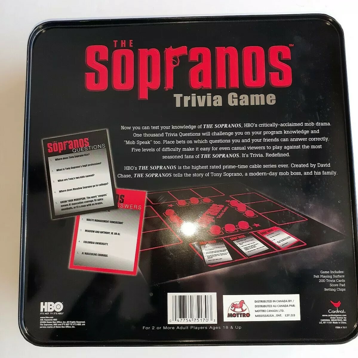The Sopranos Trivia Game - New In Metal Tin Box no shrinkwrap Opened but  unused | eBay