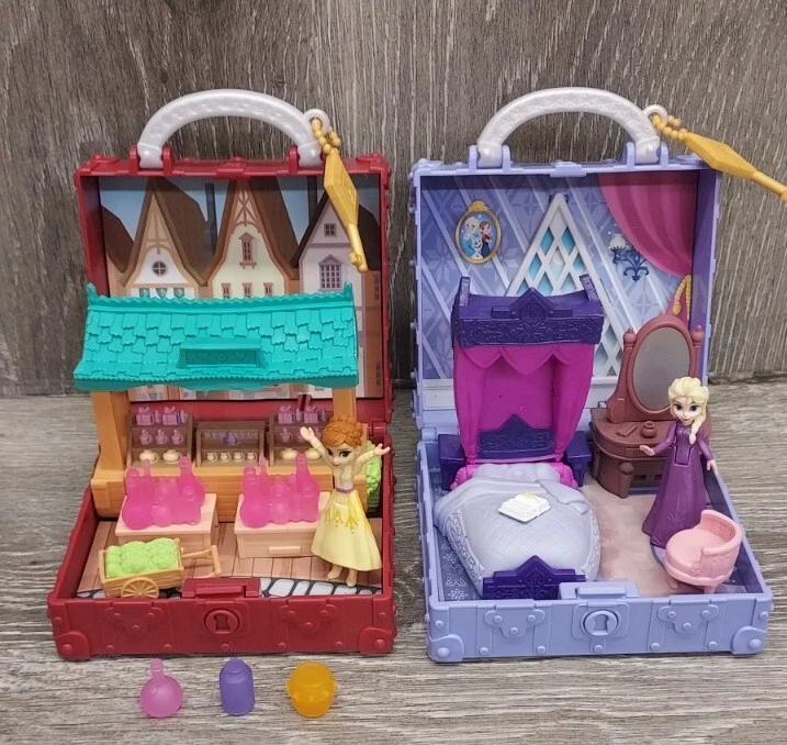 Disney Frozen Pop Adventures Mini Playset Lot of 2 Elsa Anna 2018 Complete