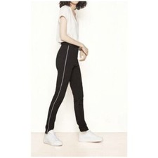 Maje Presy High Rise Side Piping Pants in Paradise Black size 3 / US Large