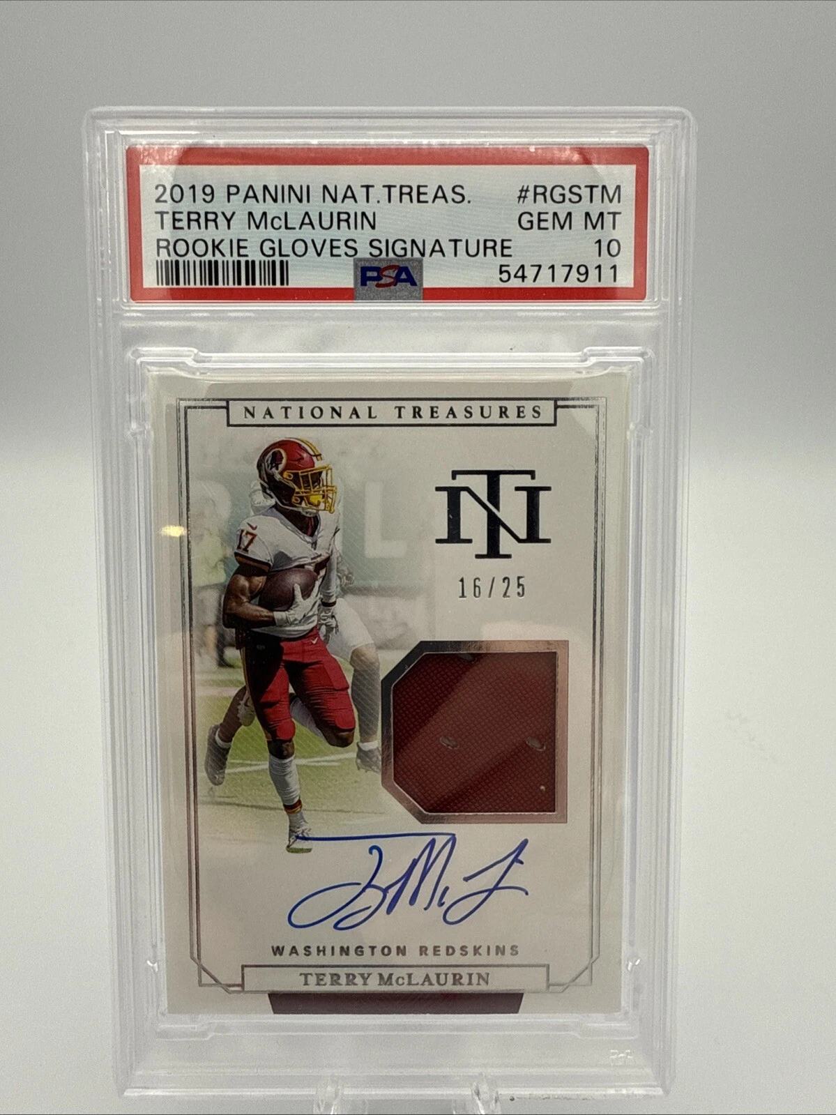 Terry McLaurin Panini National Treasures Rookie Gloves Signatures #RGSTM Base